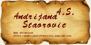 Andrijana Staorović vizit kartica